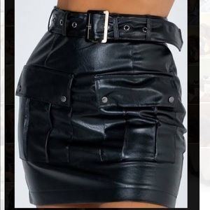 ♥️ Princess Polly black vegan leather skirt NEW WITH TAGS!